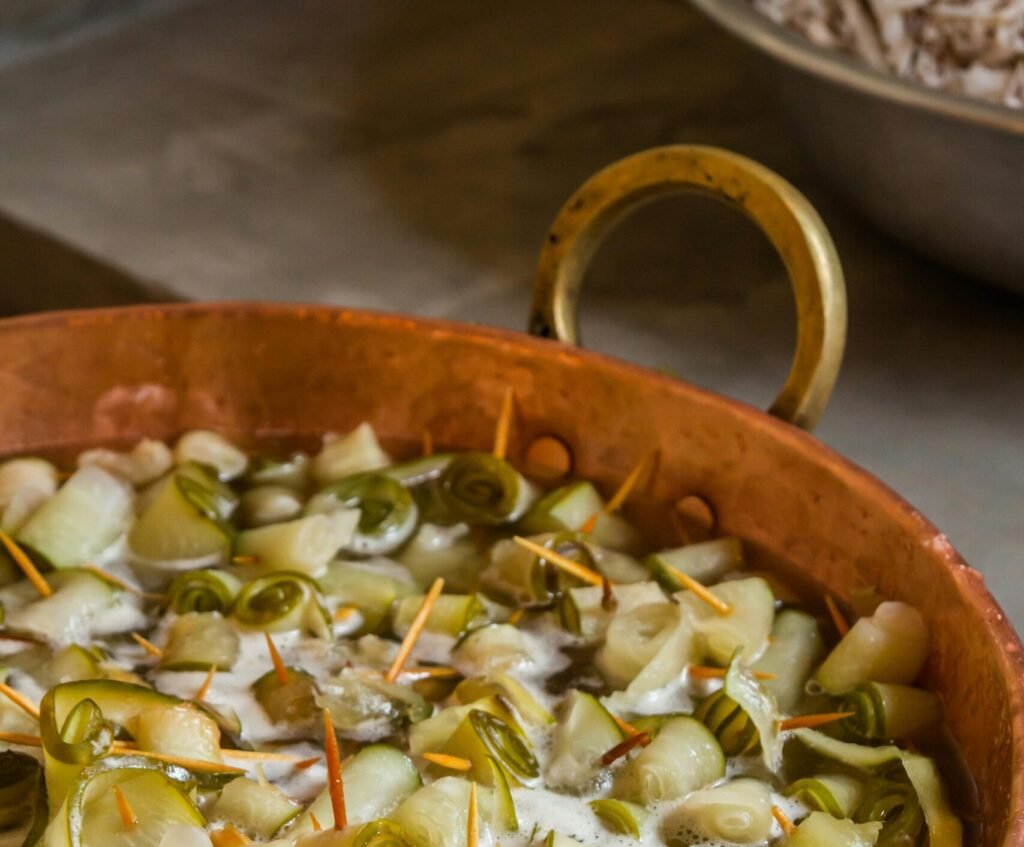 leeks soup in a pot